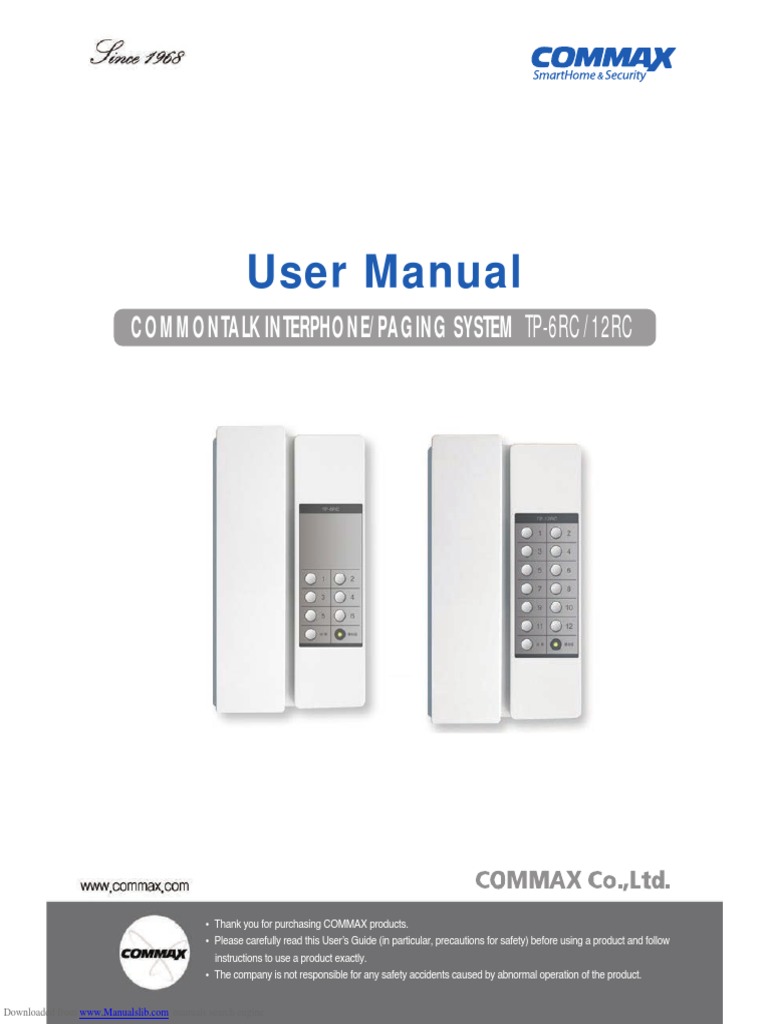 commax intercom manual